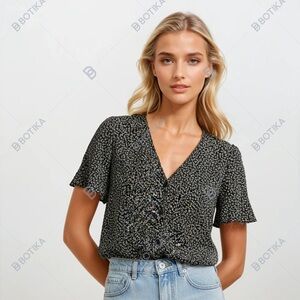 FRANK And OAK | The Flutter Sleeve Blouse Sz L